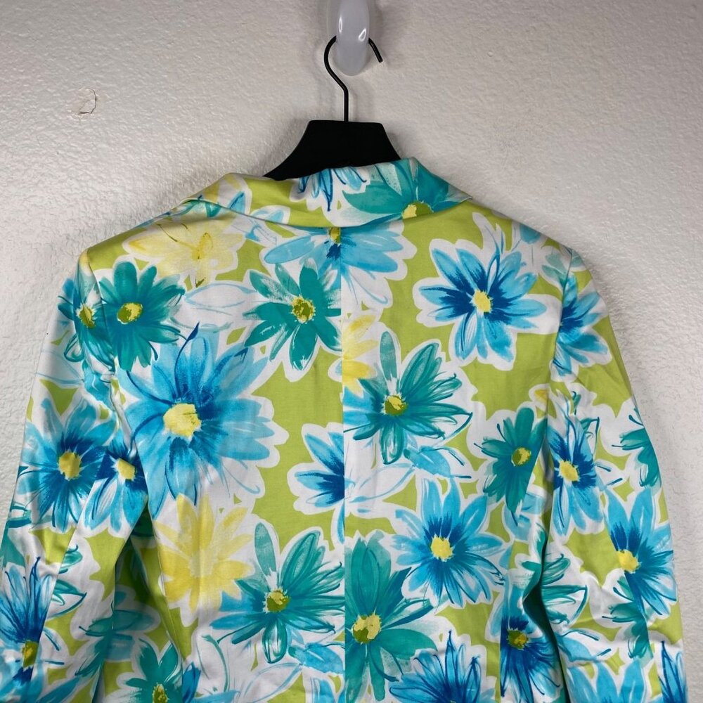 Pierre Cardin Jacket Blazer Women's Sz 8 Lightweight Floral Bright Spring NWT - Picture 12 of 16